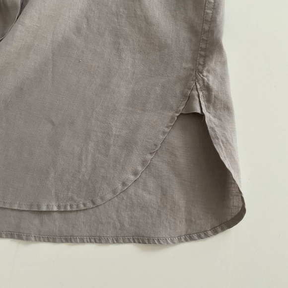 Pure Amici Women’s Shirt Sz S Gray Button Up Linen Classic Preppy Office Siren - Picture 9 of 12
